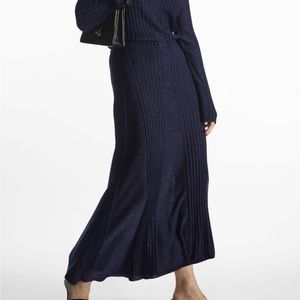 NWT COS maxi skirt knitted navy blue skirt